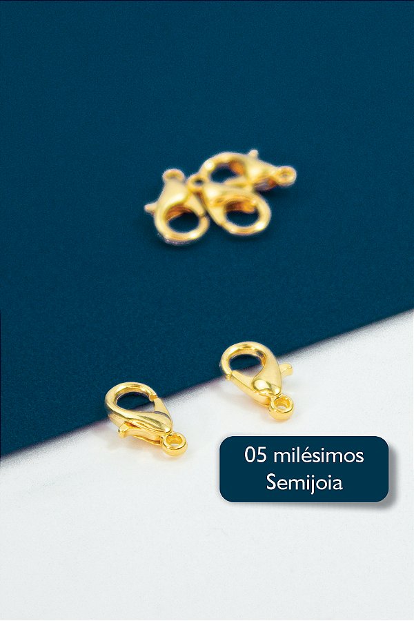 Fecho Lagosta 10Mm 5 Milésimos Ouro - 30pçs