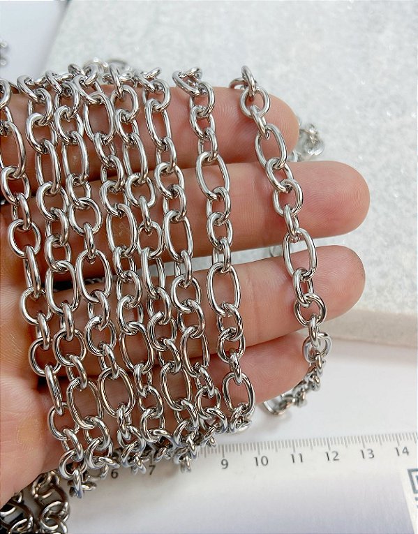 Corrente Cadeado Aço Inox - Arame 1,60Mm - Nao Escurece Nunca - Antialergica - 1 metro