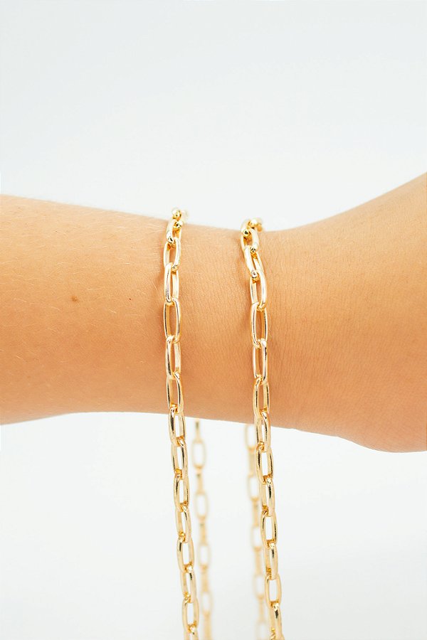 Corrente Cartier Ouro e Verniz Cataforetico - 01mt
