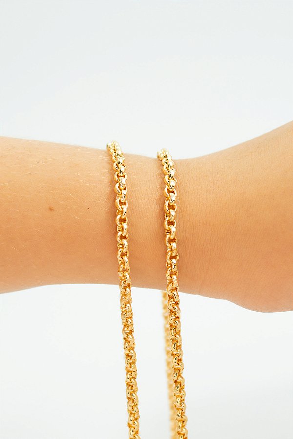 Corrente Guarana Potuguesa Ouro e Verniz Cataforetico - 01mt