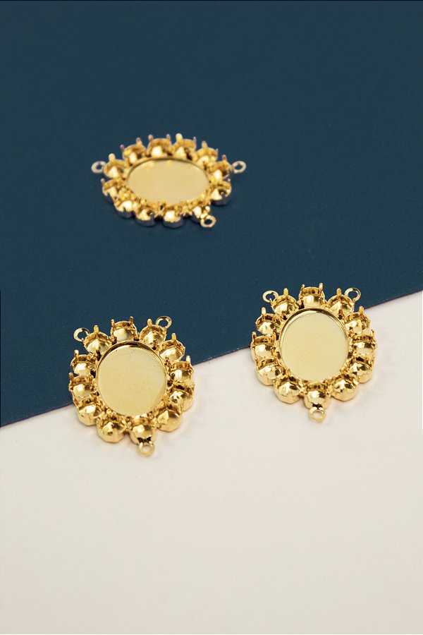 Pingente Caixaria Oval 13x18 Ouro - 01 und