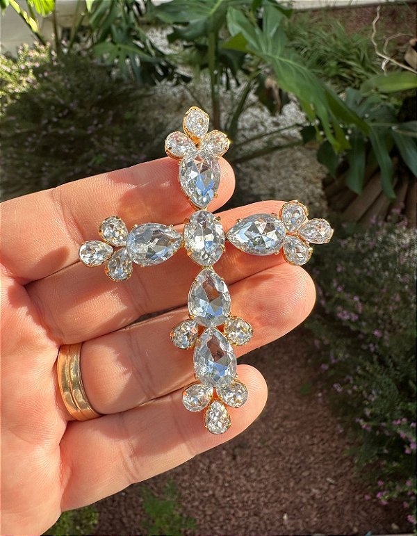 Pingente Religioso Caixaria Cruz Ouro - 01 und