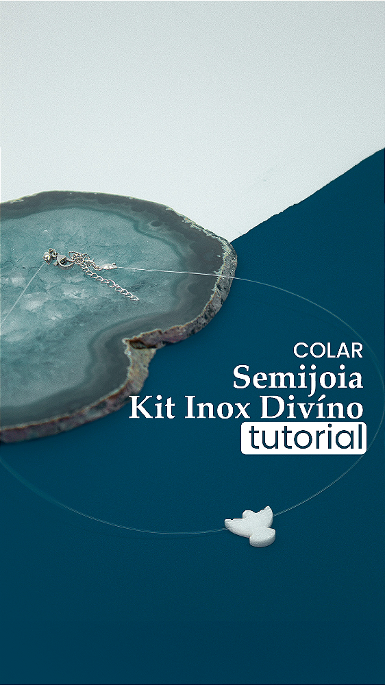 Kit - Colar Divino Espirito Santo Madreperola - Aço Inox
