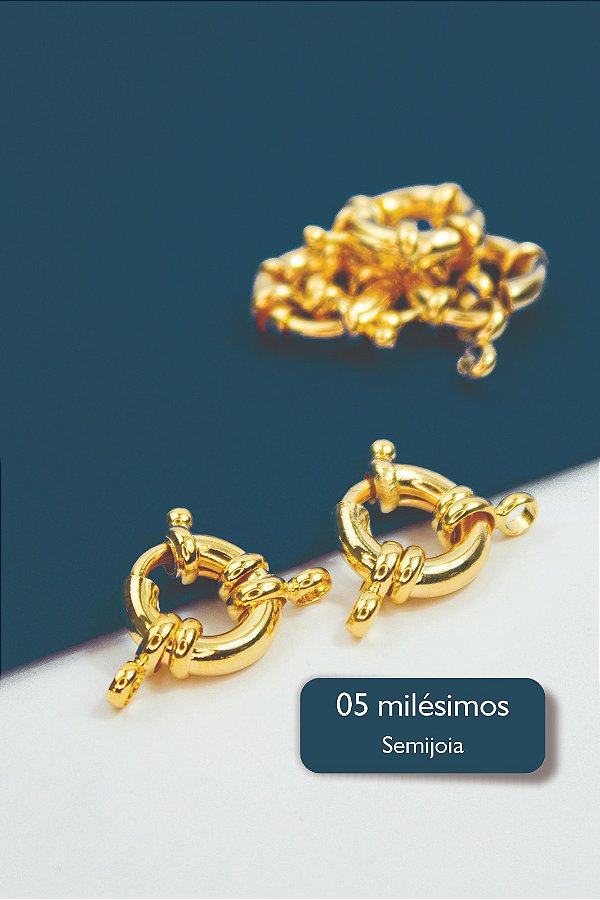 Fecho Boia 10mm Ouro 5 Milesimos Semijoia - 01 Unid