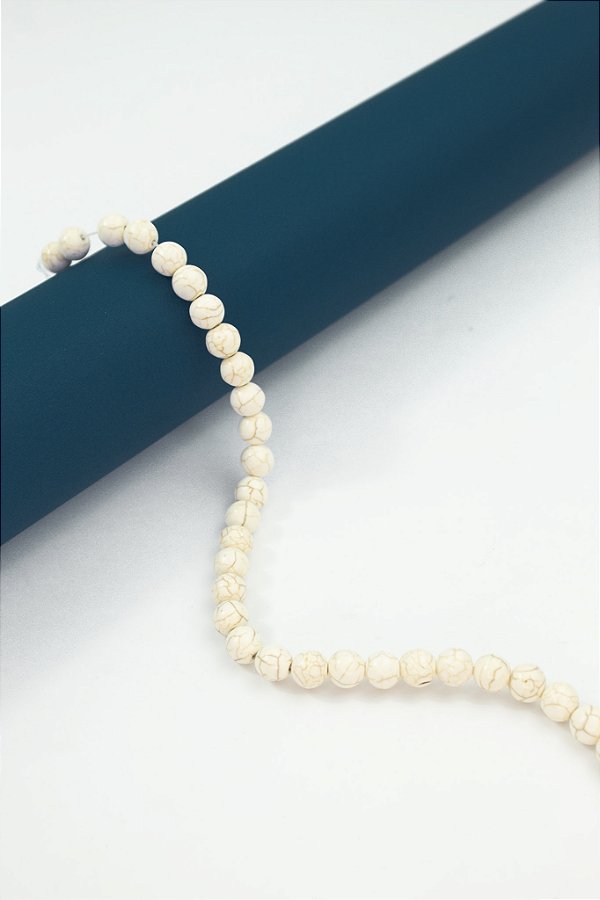 Fio Pedra 10mm Howlita Branca - 01 Fio