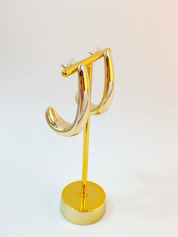 Brinco Argola Gota banho ouro 2 milésimos - 1 par - Brinco super leve