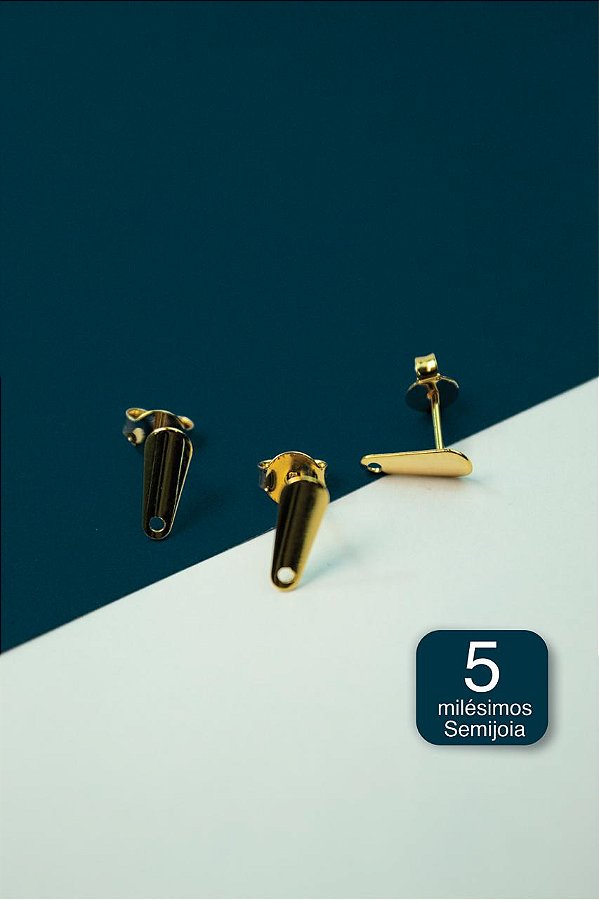 Base de Brinco Ouro Semijoia 5 milesimos - 01 par