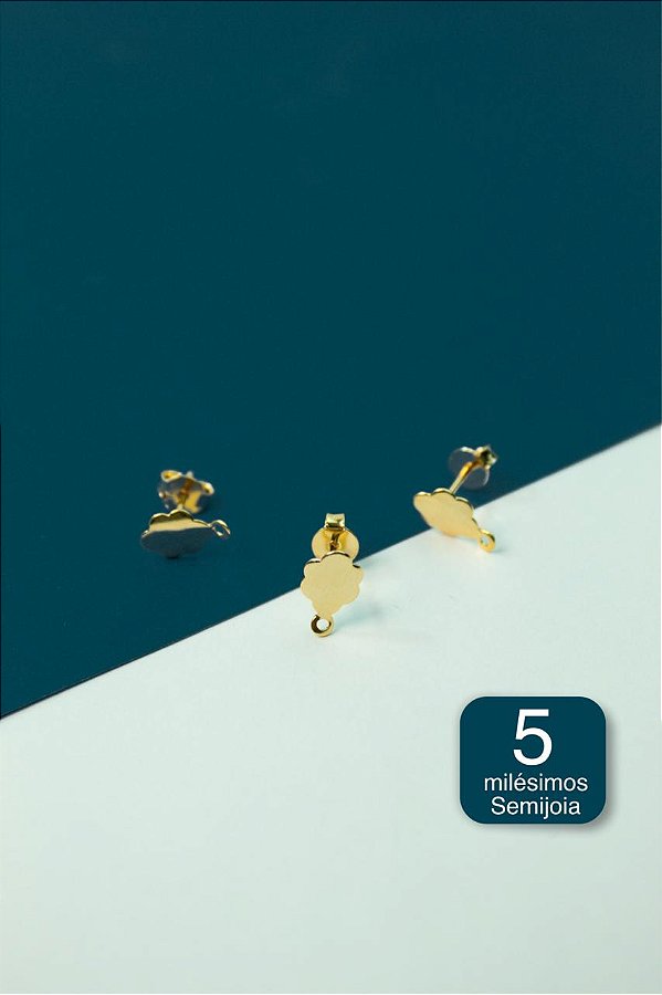 Base de Brinco Ouro Semijoia 5 milesimos - 01 par