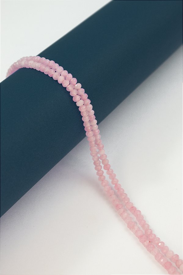 Fio Pedra 4Mm Facetada Jade Rosa - O Fio