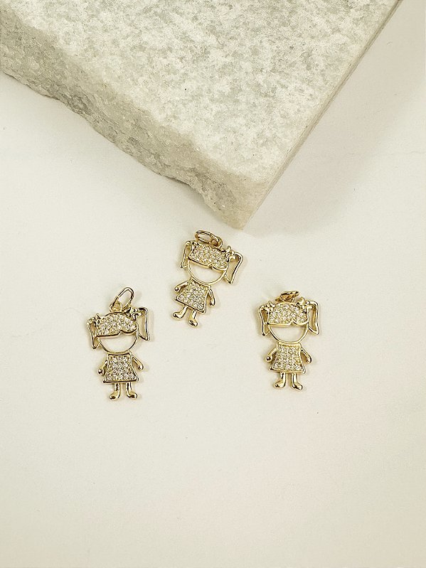 Pingente Menina Ouro - 01 Unid