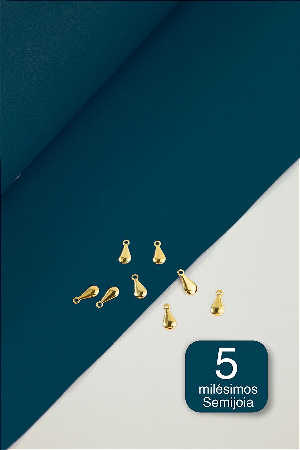 Pingente Gota Ouro 5 milesimos - 10 Pçs