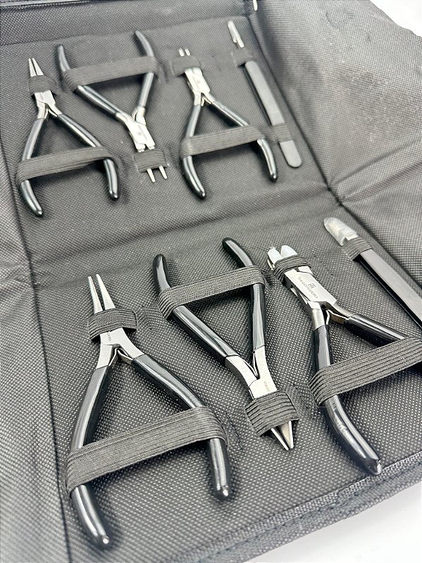 Kit Black - 06 Alicates 02 Pinças - Aço Inox