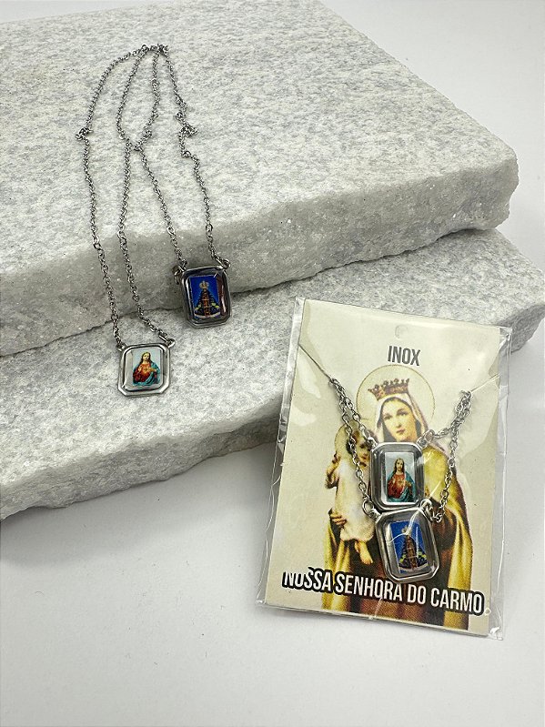 Escapulario Nossa Senhora Aparecida - Aço Inox - 01 Unid