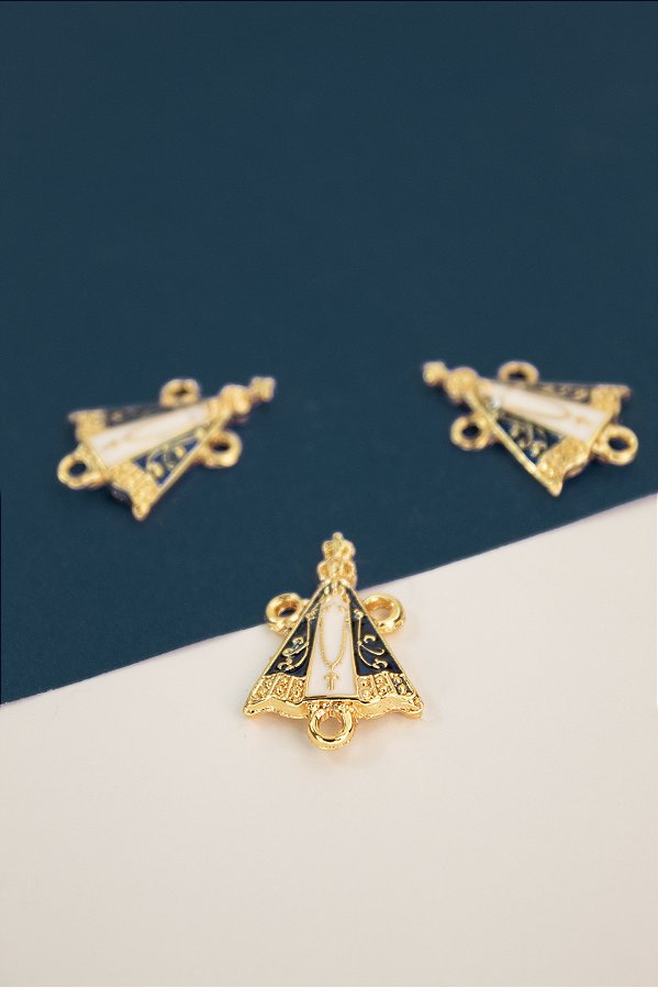 Pingente Religioso Nossa Senhora Aparecida 3 saídas Ouro - 01 Unid