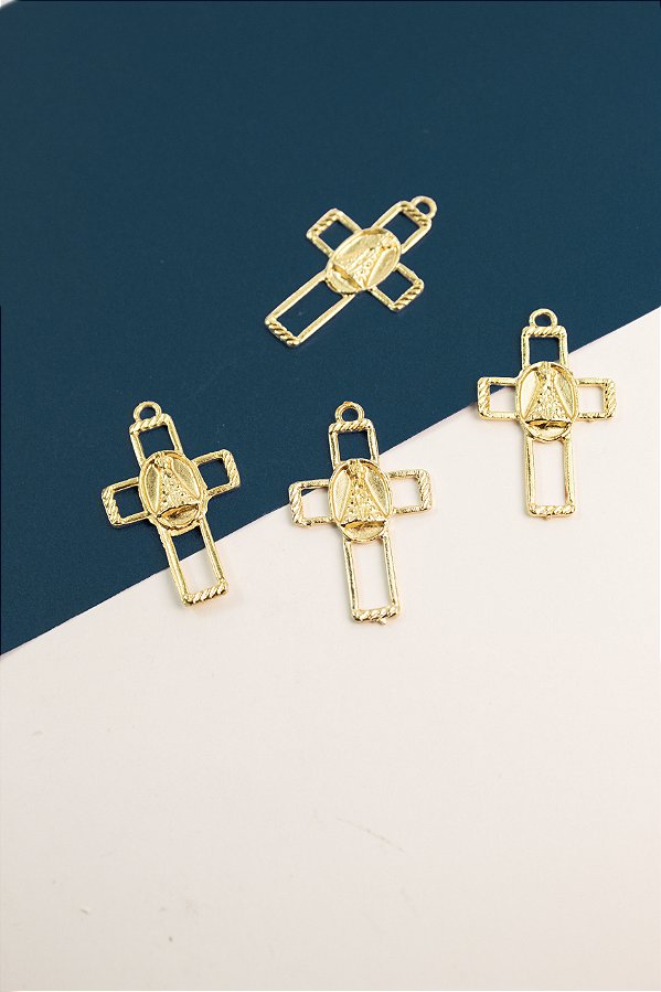 Pingente Cruz NS Aparecida Ouro - 01 Und