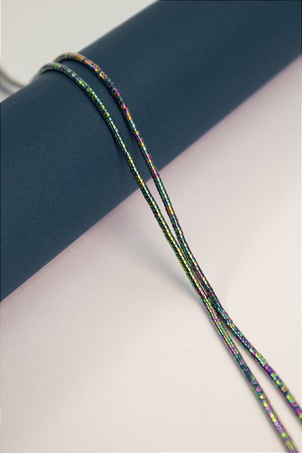 Fio Hematita Boreal Tubo 2x1mm - O Fio