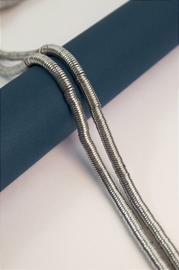 Fio Hematita Prata Disco 6x1mm - O Fio