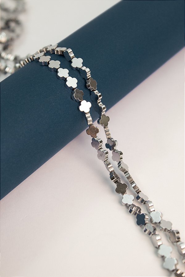 Fio Hematita Prata Trevo - O Fio