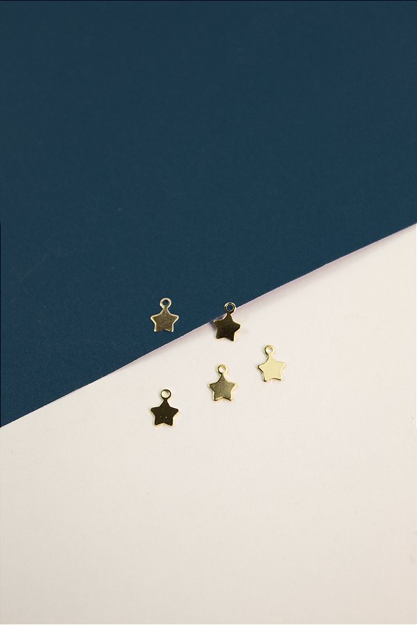 Pingente Estrela Ouro - 10 Pçs