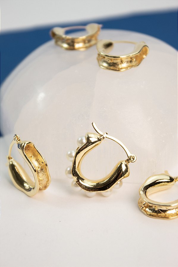 Base de Brinco Para Pedra ou Perolas Ouro - 01 Par