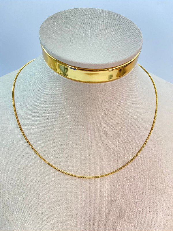 Colar rabo rato  - Banho ouro 2 milésimos de camada com verniz italiano - medida 38cm - 1 unidade