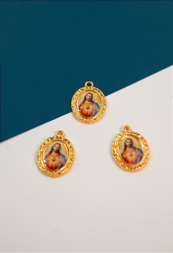 Pingente Religioso Sagrado Coracao De Jesus Ouro - 01 und