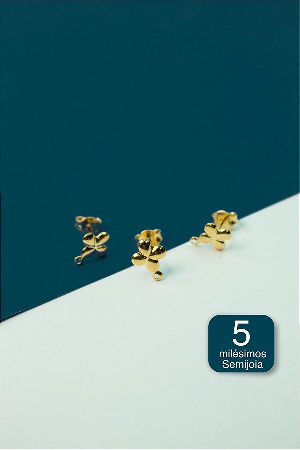 Base de Brinco Ouro Semijoia 5 milesimos - 01 par