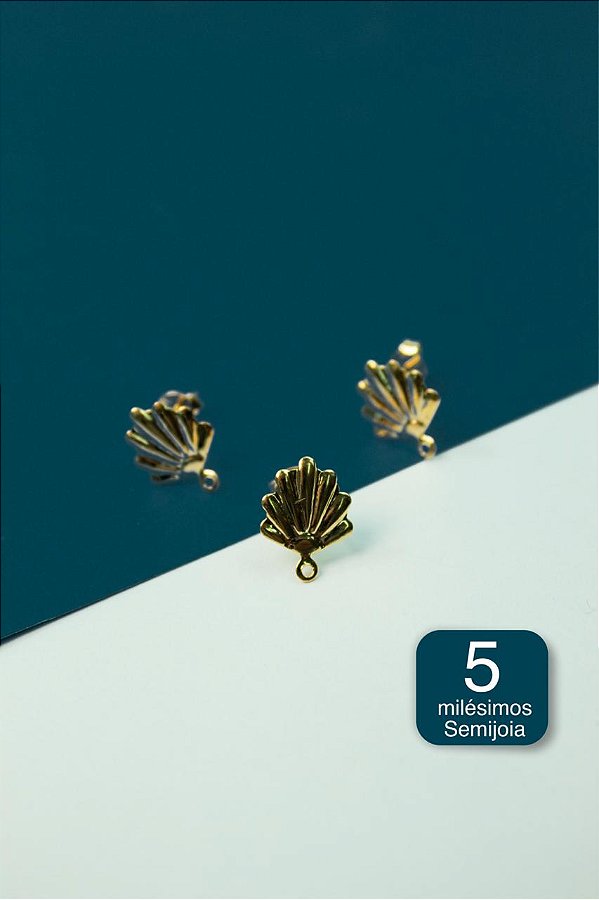 Base de Brinco Ouro Semijoia 5 milesimos - 01 par