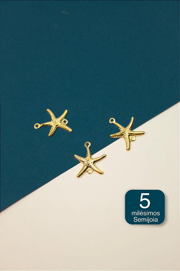 Pingente Estrela Do Mar 2 Saidas Ouro 5 Milesimos - 01 unid