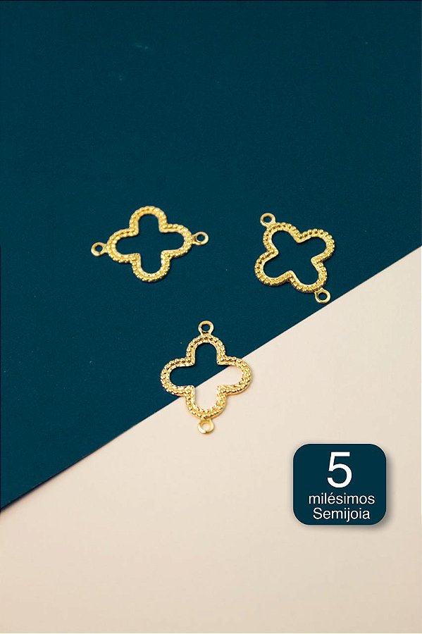 Pingente Trevo 2 Saidas Ouro 5 Milesimos - 01 unid