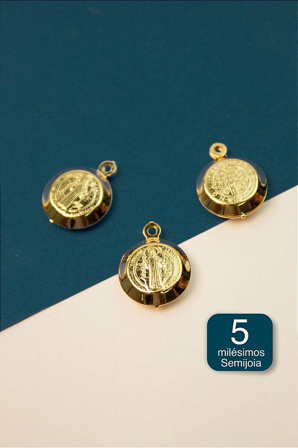 Pingente Religioso Sao Bento Ouro 5 milesimos - 01 und