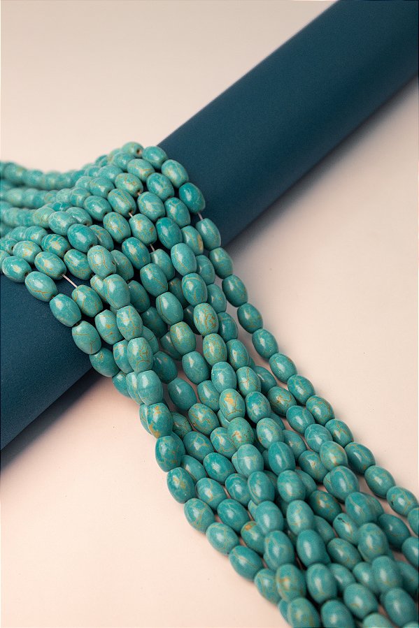 Fio Howlita turquesa Tubo 10x8mm - O Fio