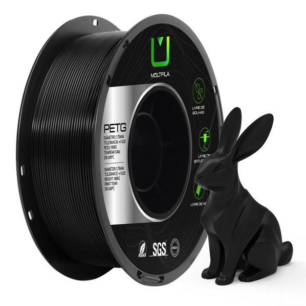 Filamento Petg Preto 1kg Para Impressora 3d 1.75mm