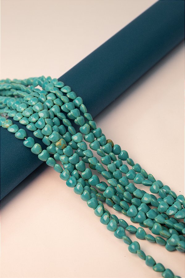 Fio Howlita turquesa coracao 6mm - O Fio