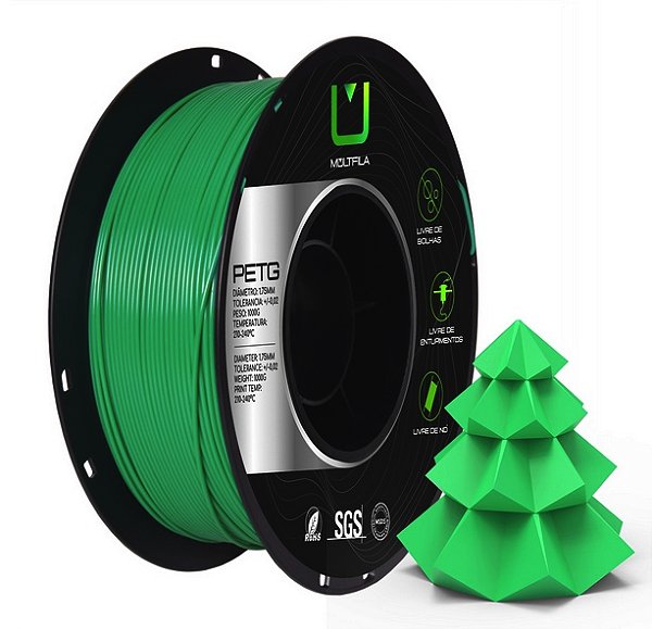 Filamento Petg Verde 1kg Para Impressora 3d 1.75mm