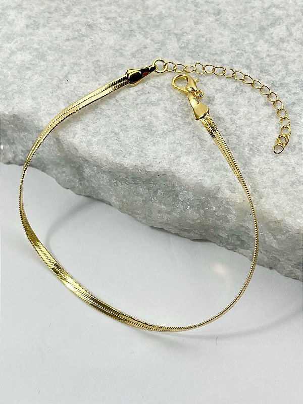 Pulseira Fita 3mm Ouro Semijoia - Banho 5 milesimos com verniz italiano - 1 unidade