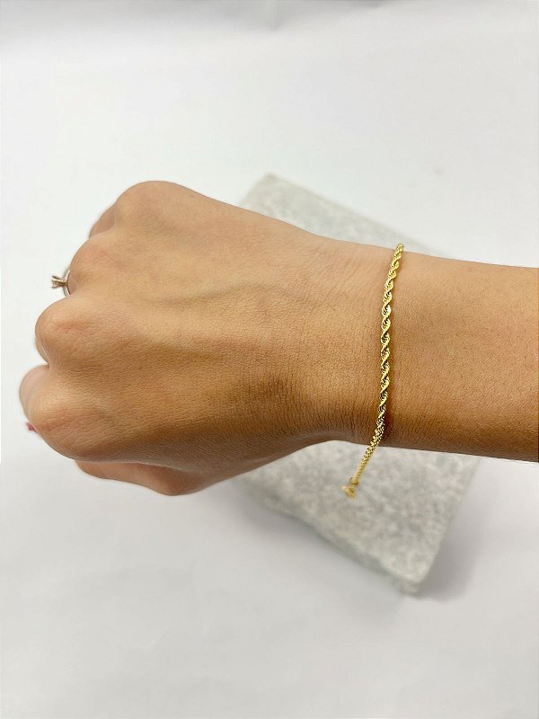 Pulseira Cordao baiano Ouro Semijoia - Banho 5 milesimos com verniz italiano - 1 unidade