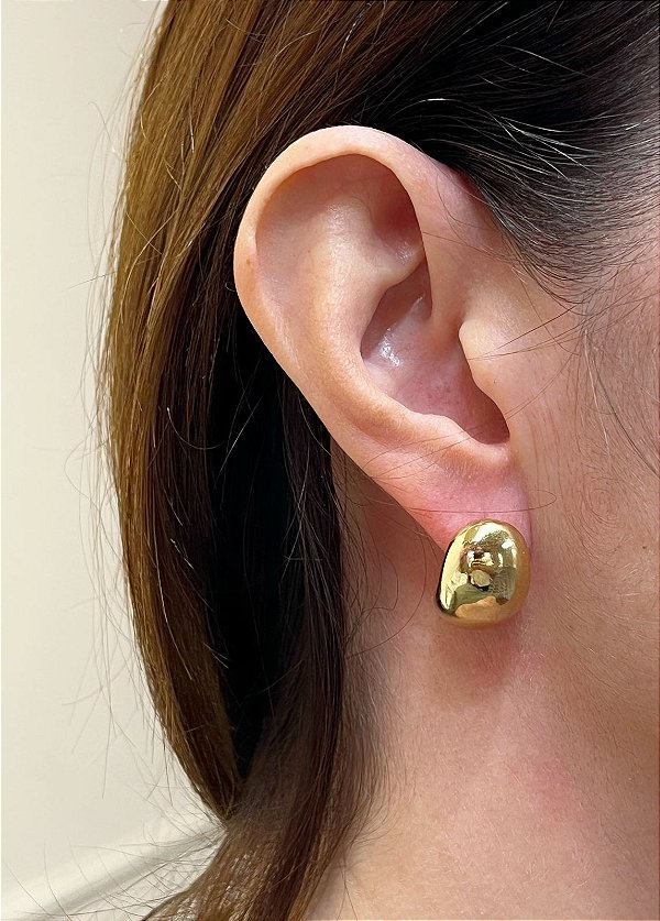 Brinco organico Banho Ouro 2 milésimos com verniz italiano - 1 par
