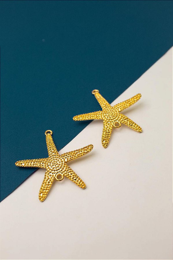 Pingente Estrela 2 Saidas Ouro - 01 Unid
