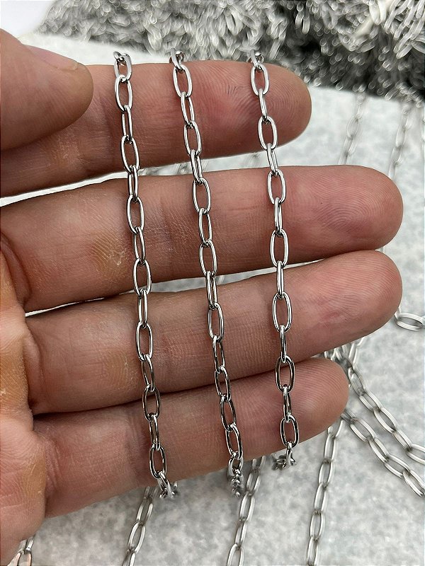 Corrente tipo Cartier Arame 0,9Mm Aço Inox - Nao Escurece Nunca - Antialergica - 1 Metro