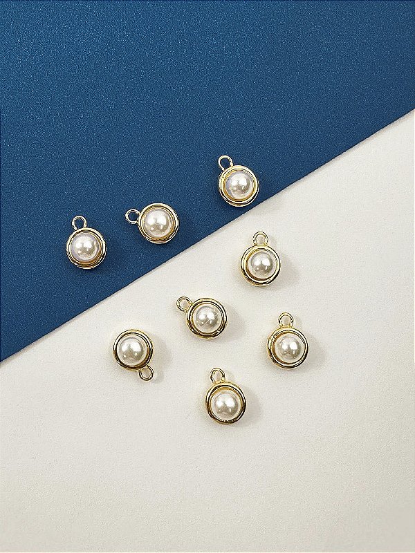 Pingente Redondo Perola Ouro - 01 und