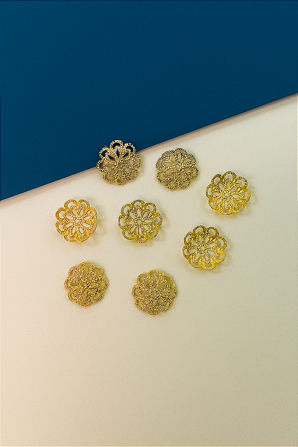 Tulipa Margarida 12Mm Ouro 5 milesimos - 10 Pçs