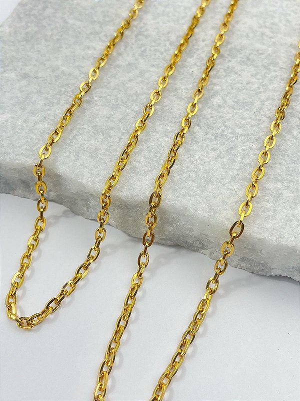 Corrente Cartier arame 1,00mm - Alumínio Anodizado Ouro - 1 metro