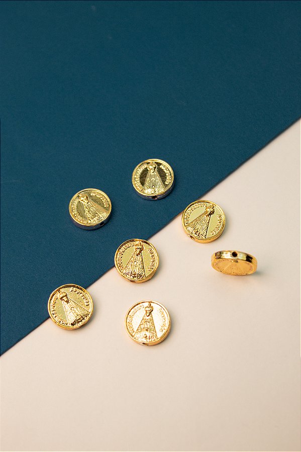 Pingente Religioso Nossa Senhora Aparecida Passante Ouro - 01 Unid