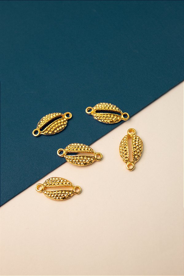 Pingente Buzios 2 Saidas Ouro - 01 Unid