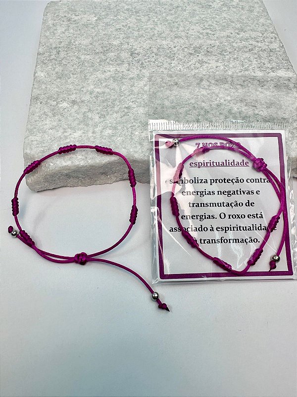 Pulseira 7 nós Roxa - 01 unid