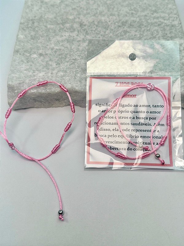 Pulseira 7 nós Rosa - 01 unid