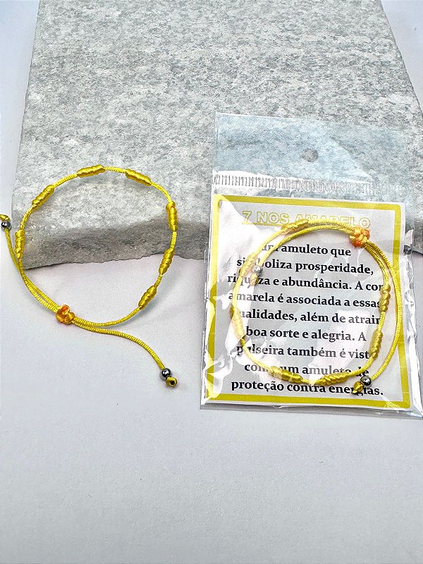 Pulseira 7 nós Amarela - 01 unid