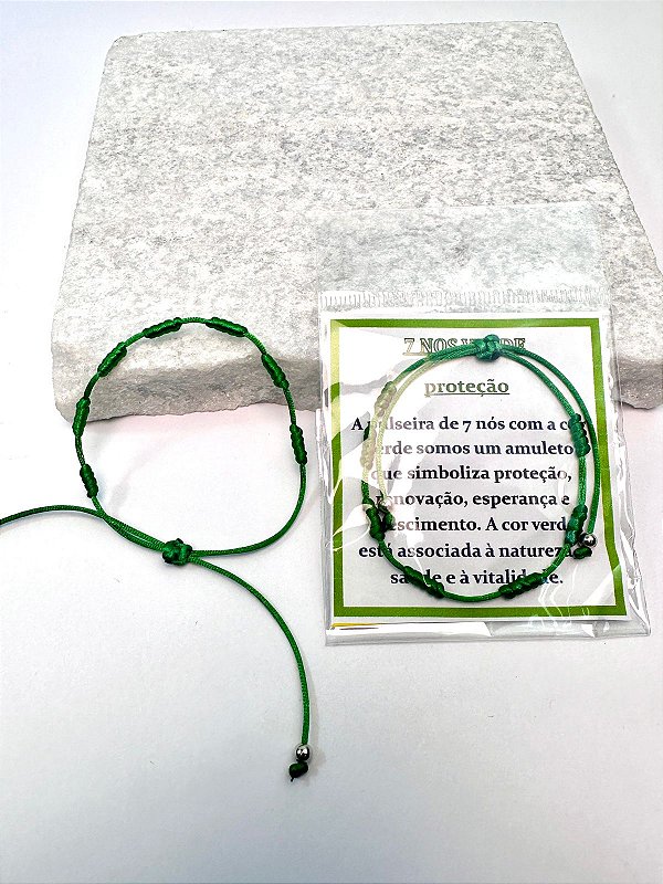 Pulseira 7 nós Verde - 01 unid