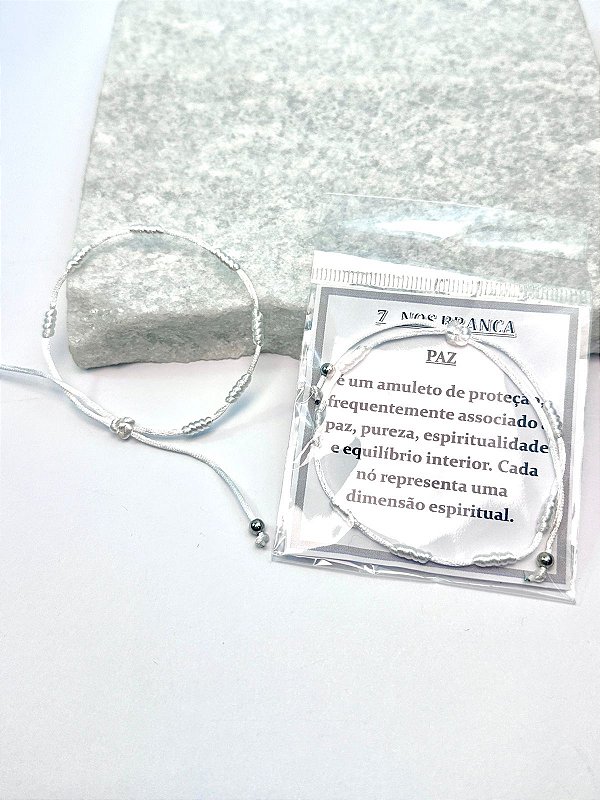 Pulseira 7 nós Branca - 01 unid